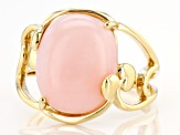 Pink Opal 18k Yellow Gold Over Sterling Silver Solitaire Ring 14x11mm