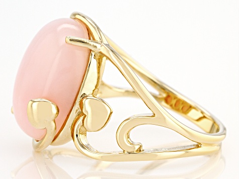 Pink Opal 18k Yellow Gold Over Sterling Silver Solitaire