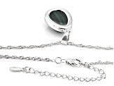 Green Malachite Rhodium Over Sterling Silver Pendant With Chain