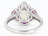 Multicolor Ethiopian Opal Rhodium Over Sterling Silver Ring 1.63ctw
