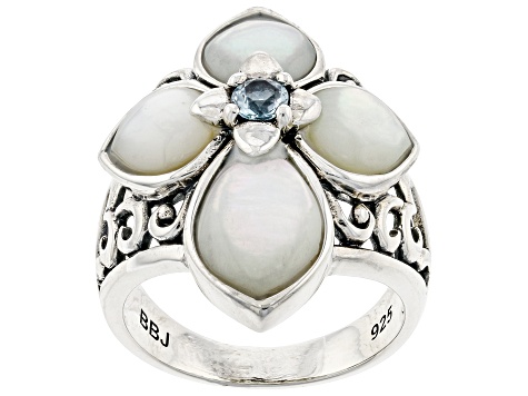 White Mother-Of-Pearl Sterling Silver Ring