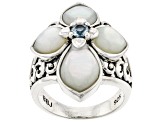 White Mother-Of-Pearl Sterling Silver Ring