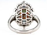 Multi Color Quartz Rhodium Over Silver Ring 2.94ctw