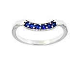 Blue Lab Created Spinel Rhodium Over Sterling Silver Ring Set 4.39ctw