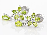 Green Peridot Rhodium Over Sterling Silver Dangle Earrings 2.77ctw