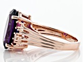Purple African Amethyst 18k Rose Gold Over Sterling Silver Ring 4.78ctw
