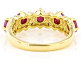 Red Indian Ruby 18k Yellow Gold Over Sterling Silver Band Ring 1.59ctw