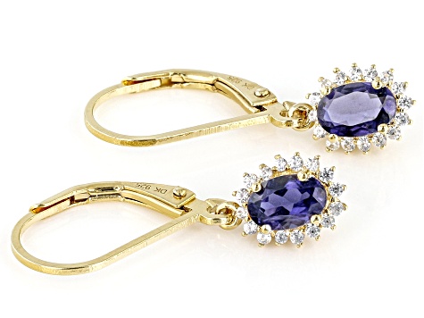 Iolite 18k Yellow Gold Over Sterling Silver Dangle Earrings 0.88ctw
