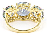 Multi-Color Quartz 18k Yellow Gold Over Sterling Silver Ring 6.10ctw