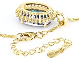 Multi-Color Quartz 18k Yellow Gold Over Sterling Silver Pendant With Chain 5.87ctw