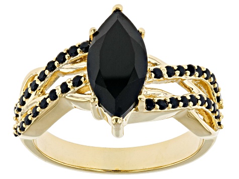 Black Spinel 18k Yellow Gold Over Sterling Silver Ring 2.02ctw - CIH107