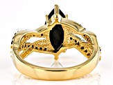 Black Spinel 18k Yellow Gold Over Sterling Silver Ring 2.02ctw