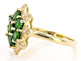 Green Chrome Diopside 18k Yellow Gold Over Sterling Silver Cluster Ring 1.82ctw