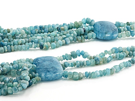 Aquamarine Rhodium Over Sterling Silver Beaded Necklace - CIH126 ...