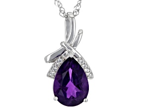 African Amethyst Pendant With Chain 3.52ctw