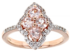 Peach Morganite 18K Rose Gold Over Sterling Silver Ring 0.88ctw