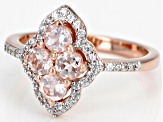 Peach Morganite 18K Rose Gold Over Sterling Silver Ring 0.88ctw