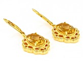 Yellow Citrine 18k Yellow Gold Over Sterling Silver Dangle Earrings 4.61ctw