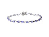 Pear-shaped Tanzanite Rhodium Over Sterling Silver Bracelet 5.25ctw