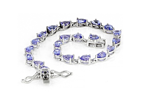 Pear-shaped Tanzanite Rhodium Over Sterling Silver Bracelet 5.25ctw