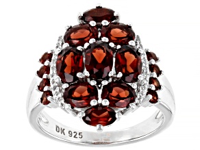 Vermelho Garnet™ Rhodium Over Sterling Silver Ring 4.28ctw