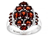 Vermelho Garnet™ Rhodium Over Sterling Silver Ring 4.28ctw