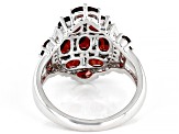 Vermelho Garnet™ Rhodium Over Sterling Silver Ring 4.28ctw