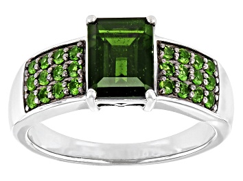 Picture of Green Chrome Diopside Rhodium Over Sterling Silver Ring 1.61ctw