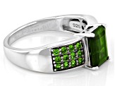 Green Chrome Diopside Rhodium Over Sterling Silver Ring 1.61ctw