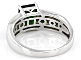 Green Chrome Diopside Rhodium Over Sterling Silver Ring 1.61ctw