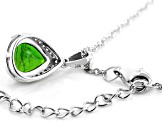 Green Chrome Diopside Platinum Over Silver Pendant With Chain 2.12ctw