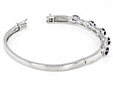 Purple Amethyst Rhodium Over Silver Bangle Bracelet 1.95ctw