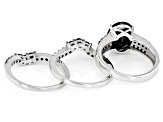 Black Spinel Rhodium Over Sterling Silver Ring 5.00ctw