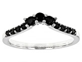 Black Spinel Rhodium Over Sterling Silver Ring 5.00ctw