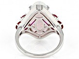 White Lab Created Opal Rhodium Over Silver Ring 1.12ctw
