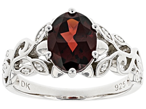 Red Garnet Rhodium Over Sterling Silver Solitaire Ring 2.13ct - CJH120 ...