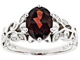 Red Garnet Rhodium Over Sterling Silver Solitaire Ring 2.13ct