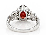 Red Garnet Rhodium Over Sterling Silver Solitaire Ring 2.13ct