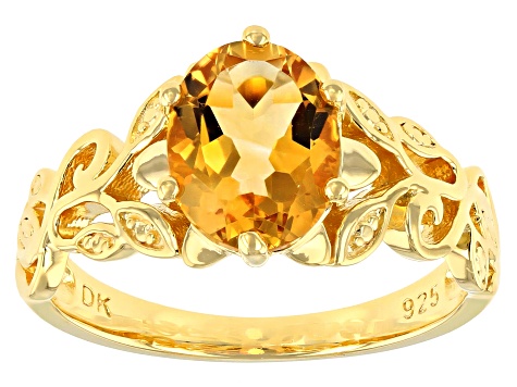 Yellow Citrine 18k Yellow Gold Over Sterling Silver Solitaire Ring 1.45ct