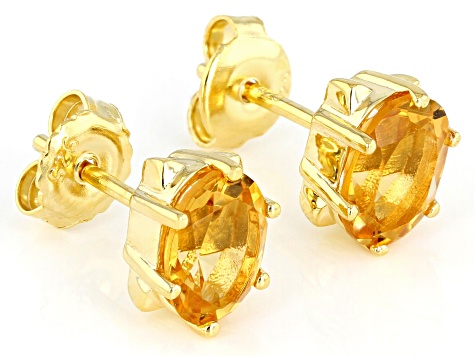 Yellow Citrine 18k Yellow Gold Over Sterling Silver Stud Earrings 2.21ctw
