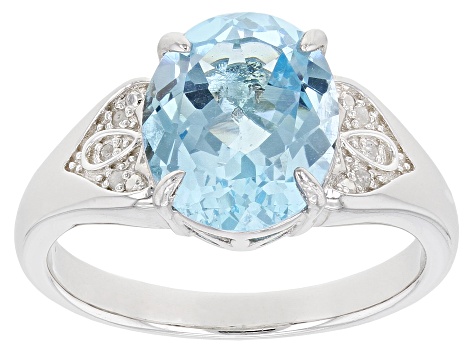 Sky Blue Glacier Topaz Rhodium Over Sterling Silver Ring 3.62ctw