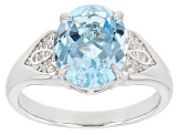 Sky Blue Glacier Topaz Rhodium Over Sterling Silver Ring 3.62ctw