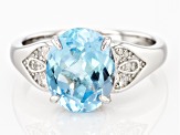 Sky Blue Glacier Topaz Rhodium Over Sterling Silver Ring 3.62ctw