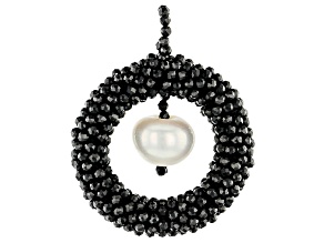 Black Spinel and Cultured Freshwater Pearl Pendant