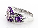 Pink Kunzite Rhodium Over Sterling Silver Ring 2.64ctw