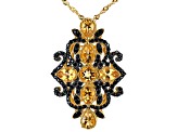 Golden Citrine 18k Yellow Gold Over Silver Pendant With Chain 3.29ctw