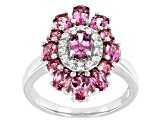 Blush Color Garnet Rhodium Over Sterling Silver Ring 2.62ctw