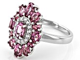 Blush Color Garnet Rhodium Over Sterling Silver Ring 2.62ctw