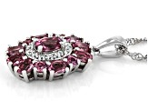 Blush Color Garnet Rhodium Over Sterling Silver Pendant With Chain 2.49ctw