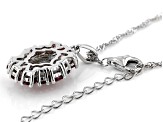 Blush Color Garnet Rhodium Over Sterling Silver Pendant With Chain 2.49ctw